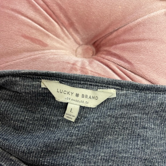 Lucky brand gray embroidered rose sweartshirt Large - Picture 5 of 5